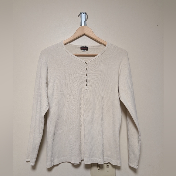 Gramicci Women’s Thermal Henley Top – Cream, Size M – Made in USA - Picture 1 of 6